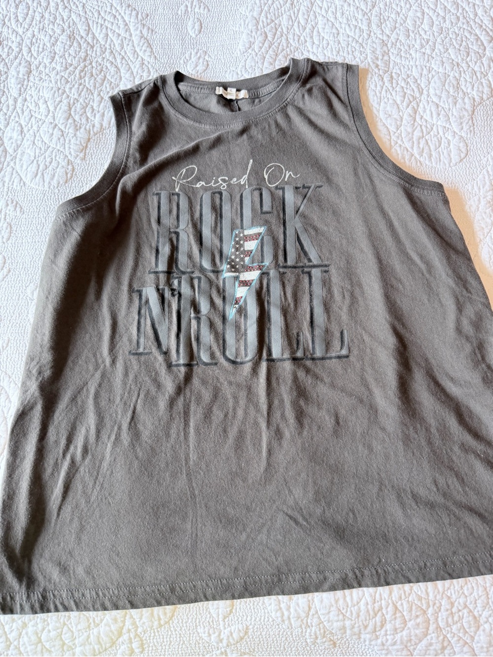 Maurices Charcoal Gray 'Raised On Rock N Roll' Tank Top